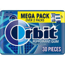 Orbit Sugar Free Peppermint Chewing Gum 30 pk, Pack of 6