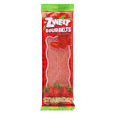 Zweet Sour Strawberry Belts Licorice Candy 0.7 oz, Pack of 24