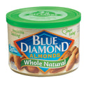 Blue Diamond Whole Natural Almonds 6 oz Can, Pack of 12