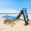Beach Lounger with Tray Table - Stripe