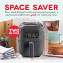 7QT Flip & Fry 2-in-1 Air Fryer + Grill - Graphite