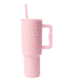 40oz Stainless Steel Leopard Lidded Tumbler - Pink