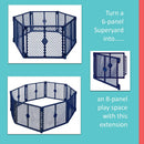 Freestanding 6-Panel Baby Playpen - Navy