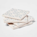 4-Pack Stoneware Stamp Coasters - Light Blue