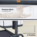 3 in 1 Infant and Toddler Cradle - Black and Grey