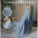 Waffle Blanket for Adults, Extra Large - Throw 50" x 60”, Pacific Blue