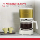 Compact Drip Coffee Maker - White & Gold