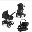 Eos 5-in-1 Travel System Stroller + Lightweight Aton G Infant Car Seat - Moon Black