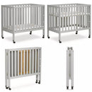 Jett Non-Full Size Folding Crib - Gray