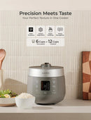 6-Cup Twin Pressure Rice Cooker and Warmer - Gray