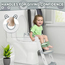 Potty Training Seat with Step Stool Ladder - Grey