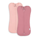 Swaddle Blanket Baby Girl Boy Easy Zipper Wrap 2 Pack Small 0-3 Months - Blush, Mauve