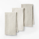 3pc Waffle Kitchen Towels Light Gray