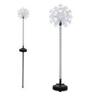 Alpine LED Solar Snowflake Garden Stake 33 in. Pathway Decor, Pack of 12