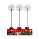Alpine LED Solar Snowflake Garden Stake 33 in. Pathway Decor, Pack of 12