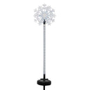Alpine LED Solar Snowflake Garden Stake 33 in. Pathway Decor, Pack of 12