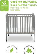 Folding Portable Mini Baby Crib with 1.5-inch Mattress - Grey