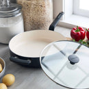 Ceramic Nonstick Saute Pan with Lid - Black