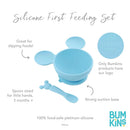 Silicone Feeding Bowl Set with Suction - Mickey Mouse Light Blue