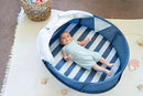 Baby Playpen with Anti-UV Canopy - Blue and White
