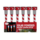 Alpine LED Cool White Solar Powered Lighted Candy Cane Stake 14 in. Pathway Decor, Pack of 48