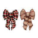 Holiday Trims Assorted 7 Loop Plaid Christmas Bow 8.5 in., Pack of 12