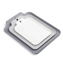 Cut and Contain 3 Piece Cutting Board Set - White and Gray