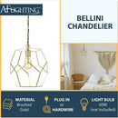 Bellini One Light Pendant In Brushed Gold