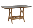 Berlin Gardens, Harbor 33″ x 66″ Rectangular Table, Hammered Top: Stainless on Natural Teak