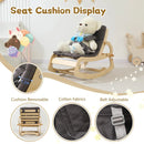 3-in-1 Baby Bouncer Adjustable Wooden Rocker Chair - Grey
