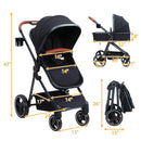 2-in-1 Bassinet Stroller - Black