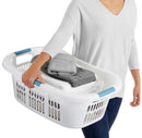 Large Hip-Hugger Portable Plastic Laundry Basket - White