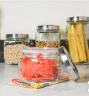 Jars and More 4 Variable Sized Glass Canisters with Lids