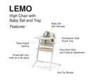 LEMO 3-in-1 High Chair - Suede Gray