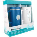 Travel Water Container with Temp-Lock Technology - 40 oz, Blue/White (2 Pack)