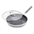 12" Stainless Steel Ceramic Nonstick Fry Pan - Silver