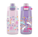 2pk Colby Kids' Stainless Steel 12oz Water Bottles Pink/Purple: Insulated Reusable Toddler Drinkware