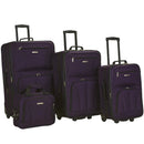 4pc Softside Checked Luggage Set - Purple