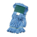 Boardwalk Super Loop Wet Mop Head, Cotton/Synthetic Fiber, 5" Headband, Medium Size, Blue - BWK502BLEA