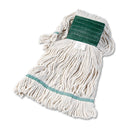 Boardwalk Super Loop Wet Mop Head, Cotton/Synthetic Fiber, 5" Headband, Medium Size, White - BWK502WHEA
