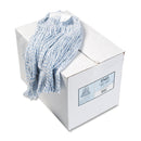 Boardwalk Mop Head, Floor Finish, Narrow, Rayon/Polyester, Large, White/Blue, 12/Carton - BWK543CT