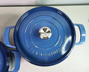 Cast Iron Round Dutch Oven 2-Pack - Blue