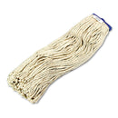 Boardwalk Cut-End Lie-Flat Wet Mop Head, Cotton, 24Oz, White - BWK724CEA