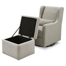 Adrian Swivel Glider With Storage Ottoman - Grey Linen
