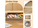 Acacia Wood Serving Tray with Metal Handles - 17 Inch