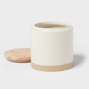 Camwood Collection Medium Stoneware Canister with Wood Lid