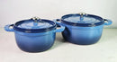 Cast Iron Round Dutch Oven 2-Pack - Blue