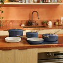 8-Piece Ceramic Cookware Set in Blue