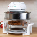 Glass Air Fryer - Halogen Oven with 12 to 17 Quart Capacity - White