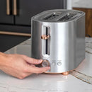 Cafe Express Finish 2 Slice Metal Toaster Stainless Steel